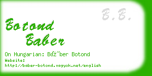 botond baber business card